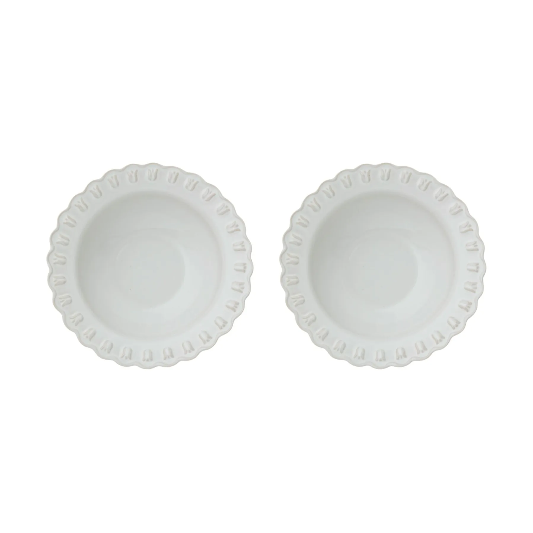 Tulipa ディーププレート Ø23 cm 2枚セット, White PotteryJo | ポタリ―ジョー