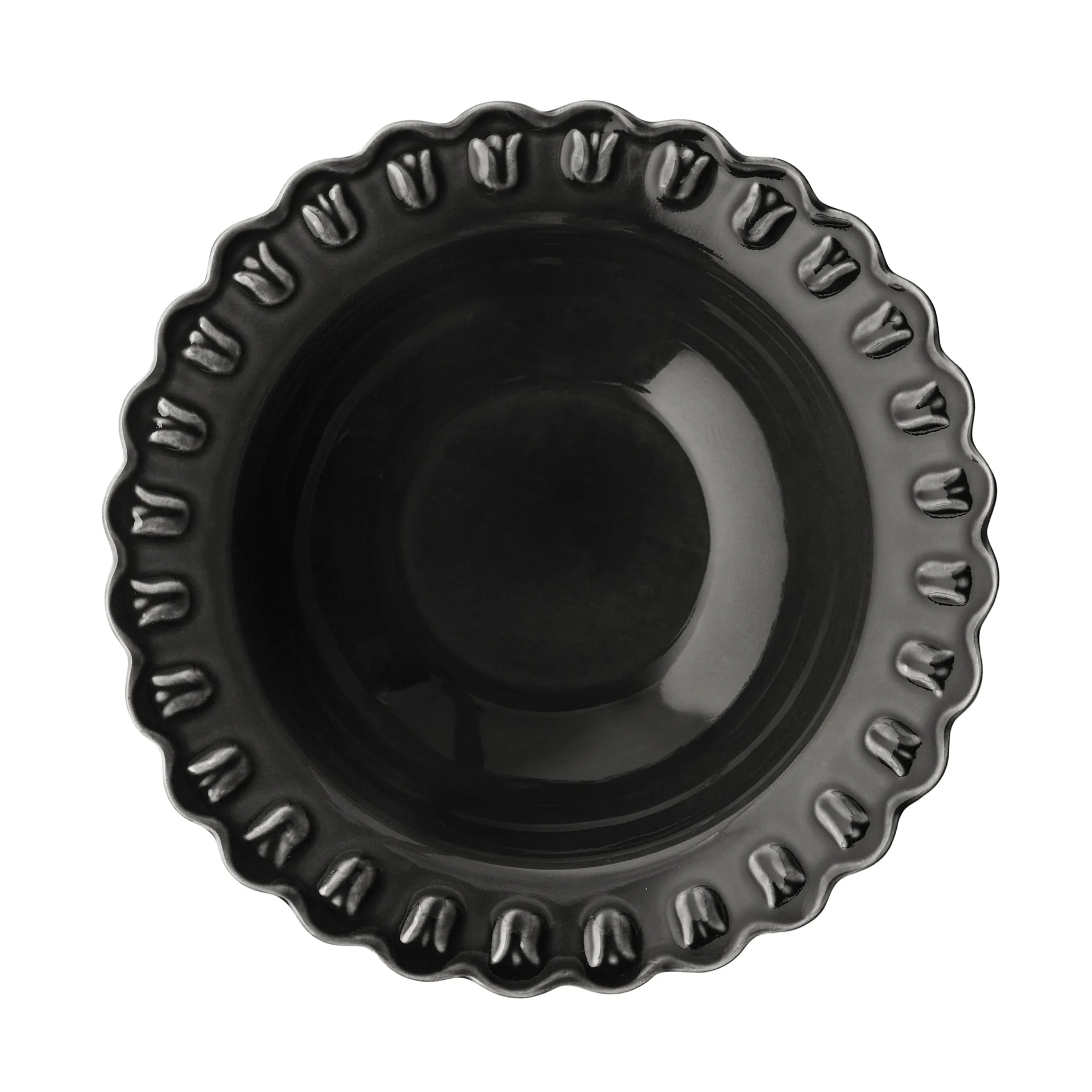 Tulipa サービングプレート ラージ Ø30 cm, Almost black PotteryJo | ポタリ―ジョー