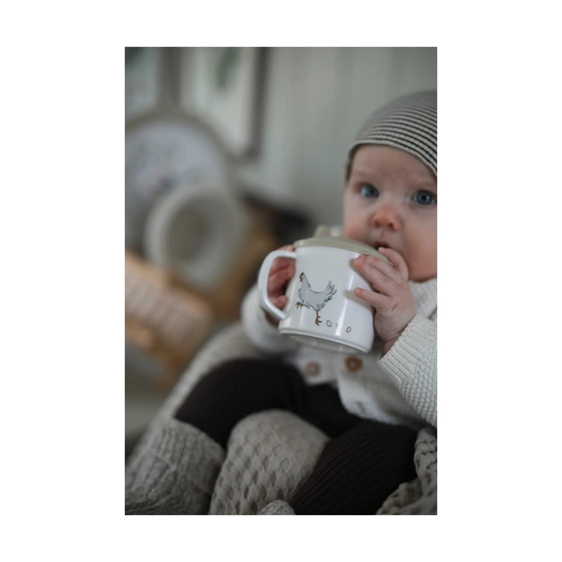 Emil i Lönneberga 子ども用 食器 3点セット, White-blue Rätt Start
