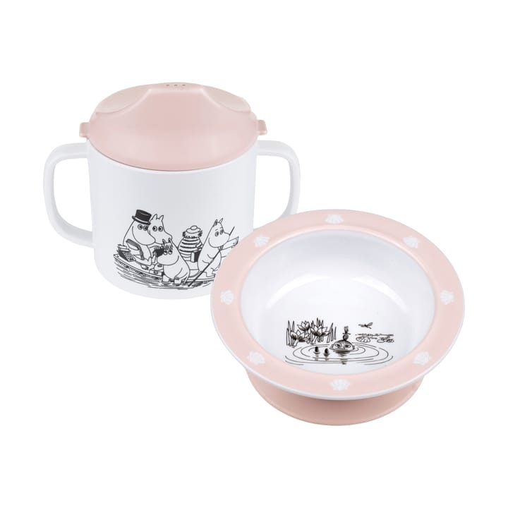 ムーミン Water & Bath シッピーカップ & 吸盤カップ付きプレート - Pink - Rätt Start | ラットスタート