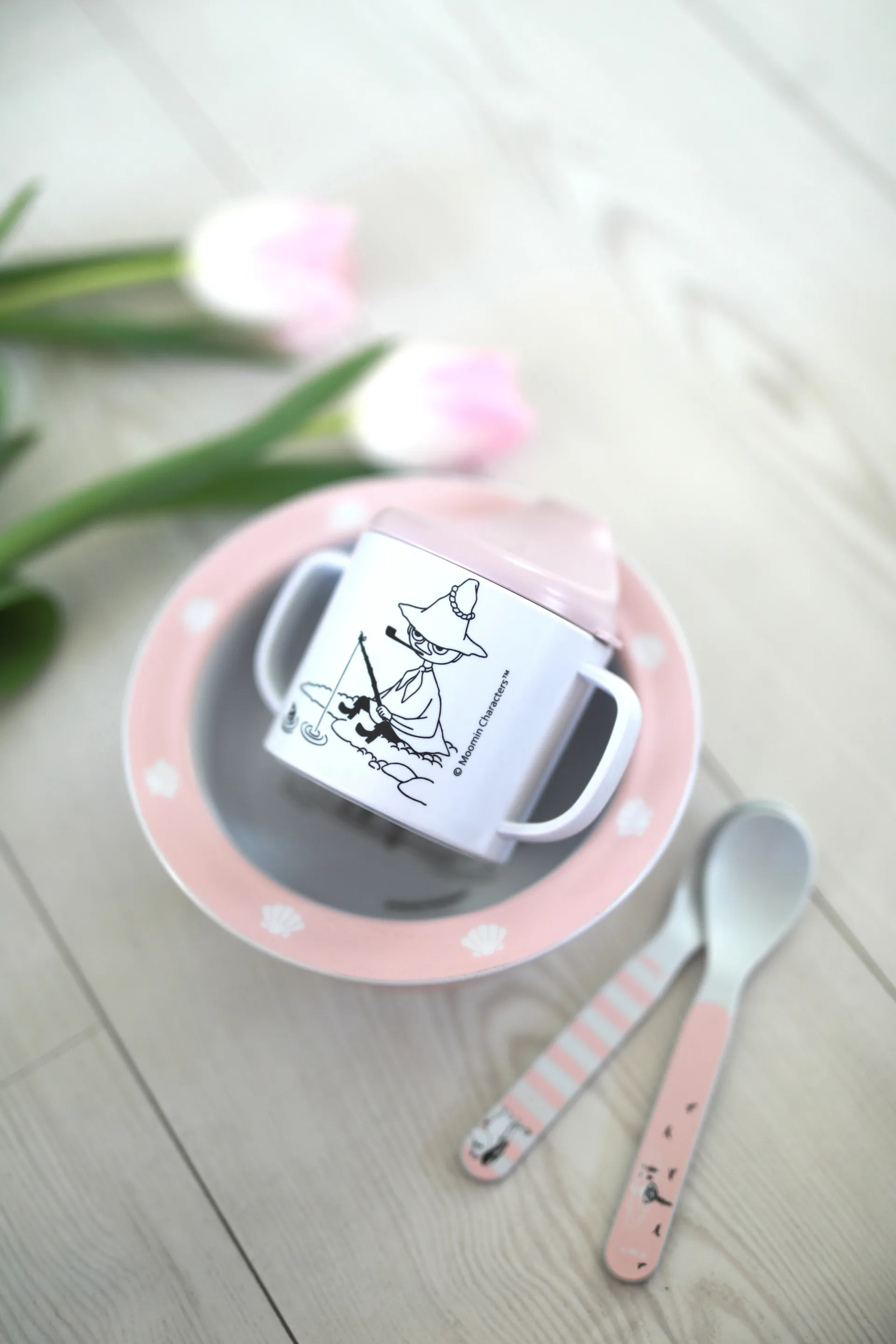 ムーミン Water & Bath シッピーカップ & 吸盤カップ付きプレート, Pink Rätt Start
