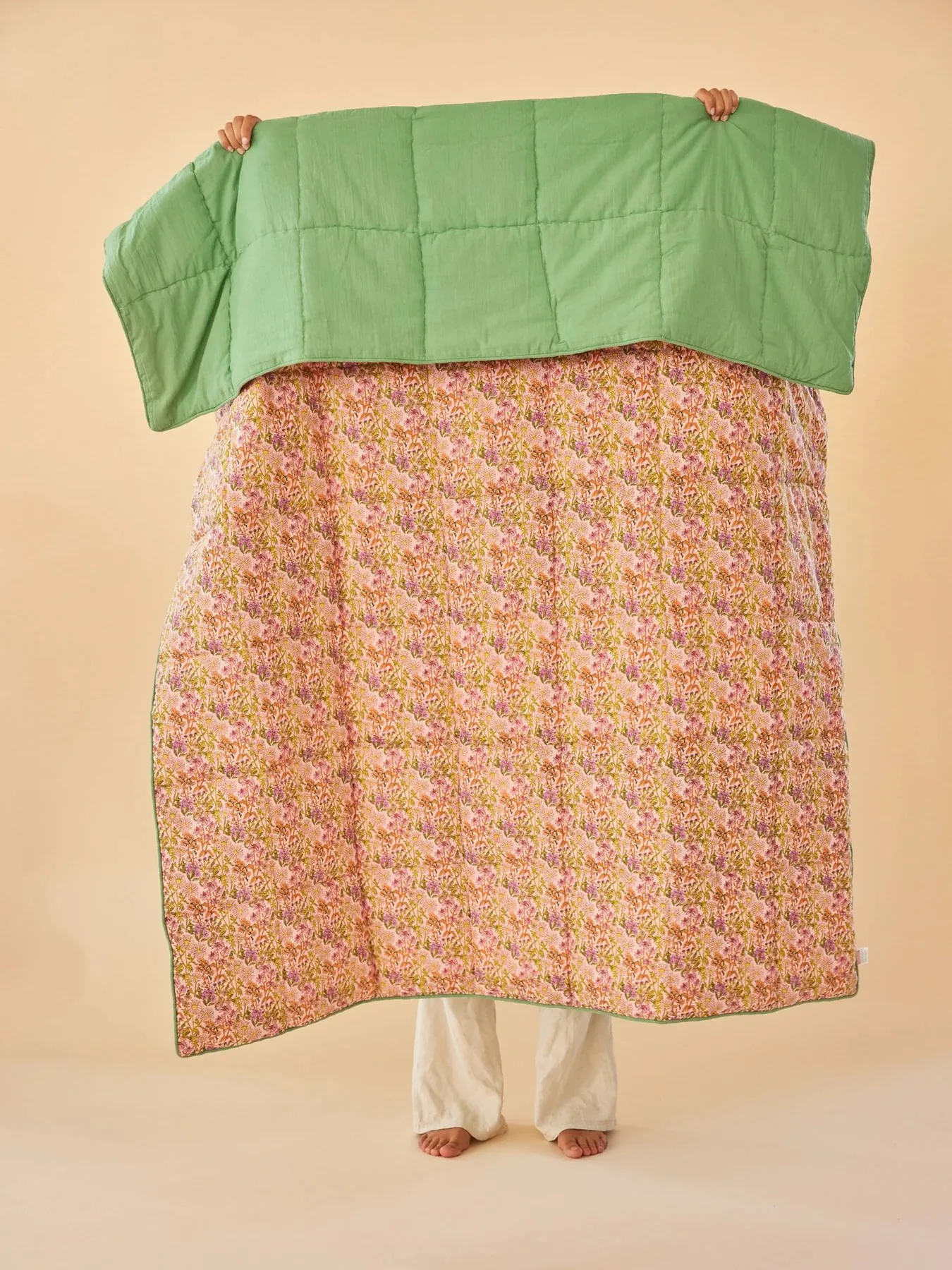 Rice コットンスロー フラワー 140x200 cm, Multi-green RICE | ライス