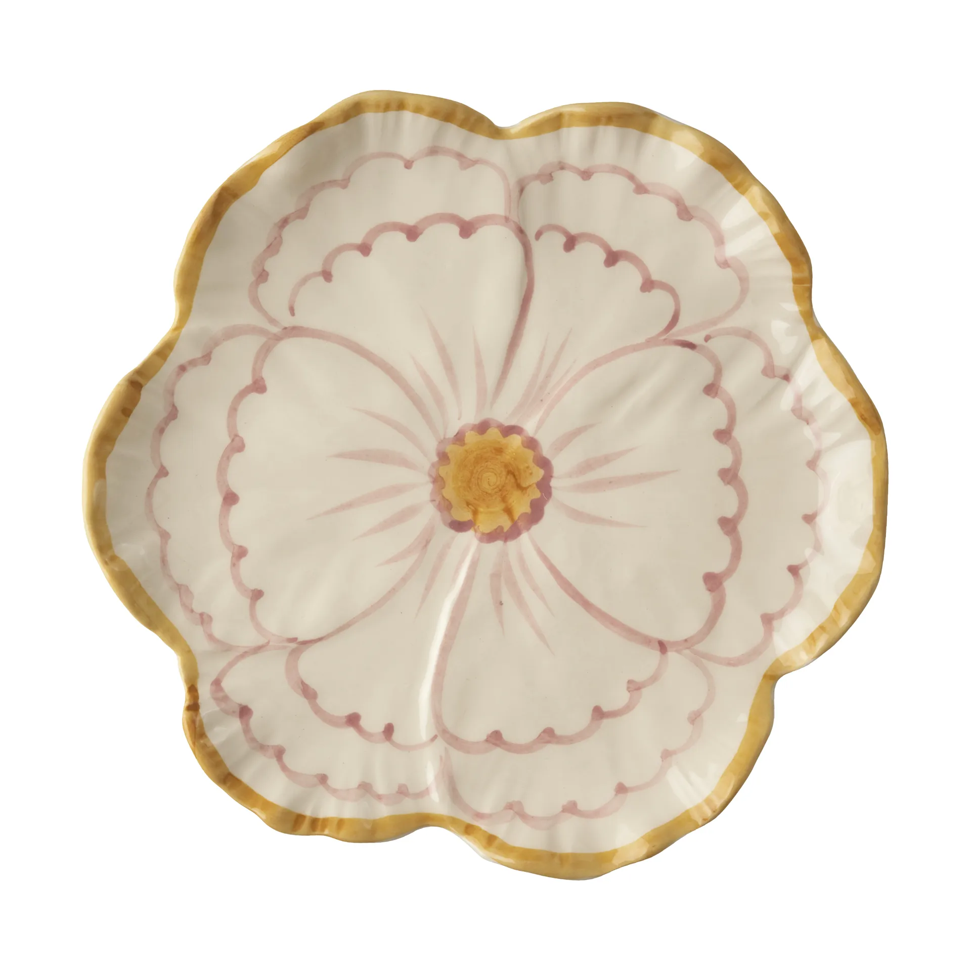 Rice フラワープレート Ø19.5 cm, Yellow border RICE | ライス