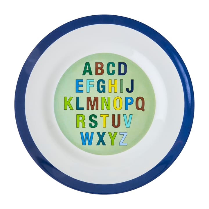 Rice ディナープレート メラミン 25 cm, Alphabet-dark blue RICE | ライス