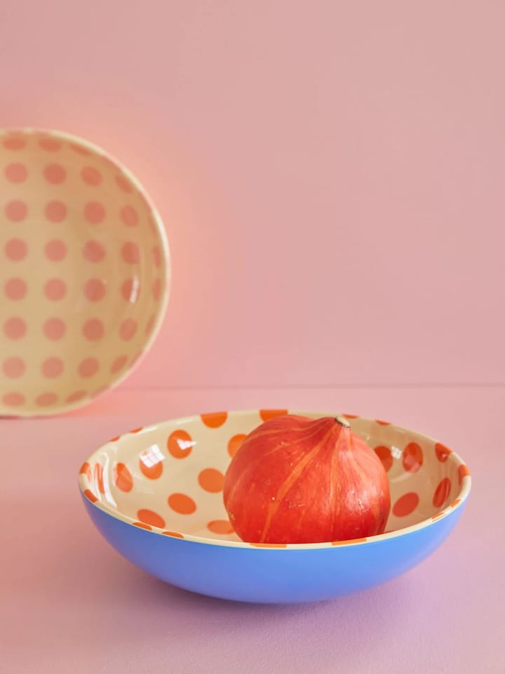 Rice サラダボウル メラミン Ø29.9 cm, Orange dots-blue RICE | ライス