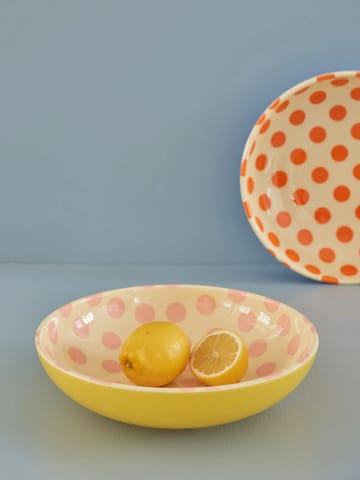 Rice サラダボウル メラミン Ø29.9 cm - Pink dots-yellow - RICE | ライス