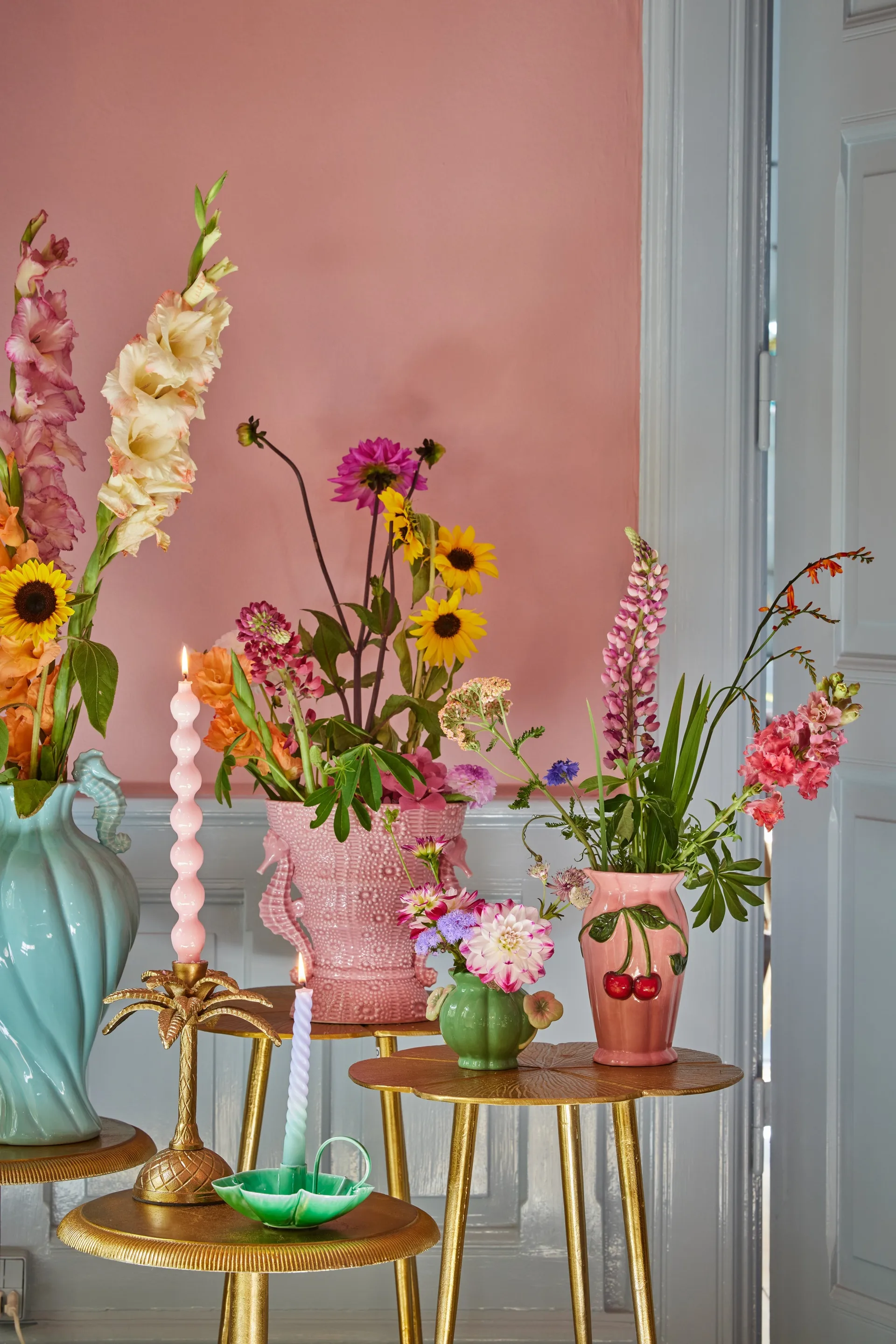 Rice キャンドル 30.2 cm 2本, Soft pink RICE | ライス