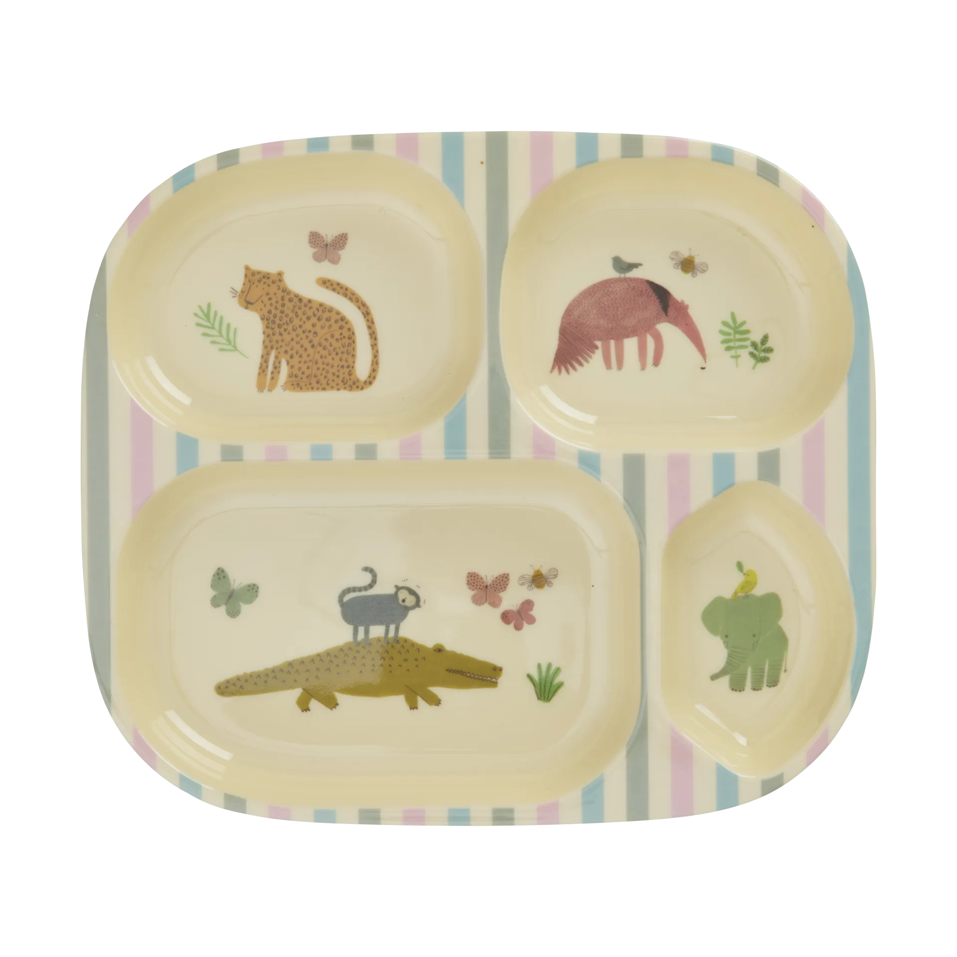 Rice キッズプレート メラミン 4分割, Sweet Jungle Print RICE | ライス