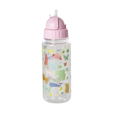 Rice 子供用水筒 ストロー付き 45 cl - Sweet Jungle Print-Soft Pink - RICE | ライス