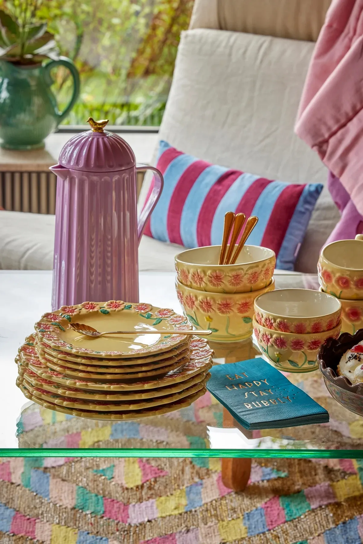 Rice Embossed Flower セラミックボウル Ø12 cm, Cream RICE | ライス