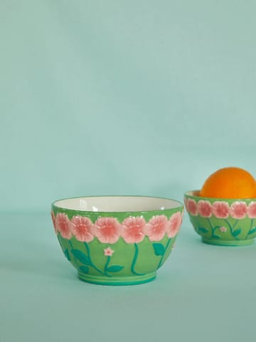 Rice Embossed Flower セラミック ボウル Ø14.5 cm - Sage green - RICE | ライス