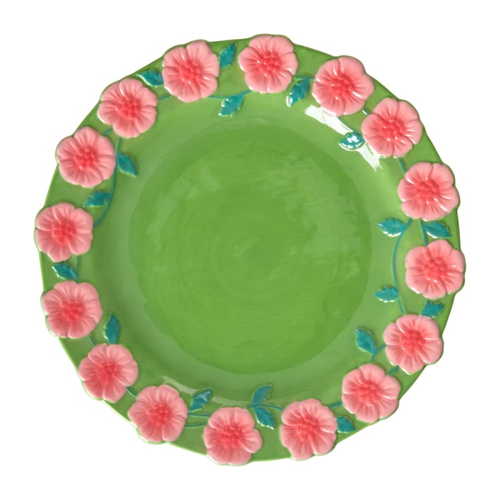 Rice Embossed Flower スモールプレート Ø20 cm - Sage green - RICE | ライス