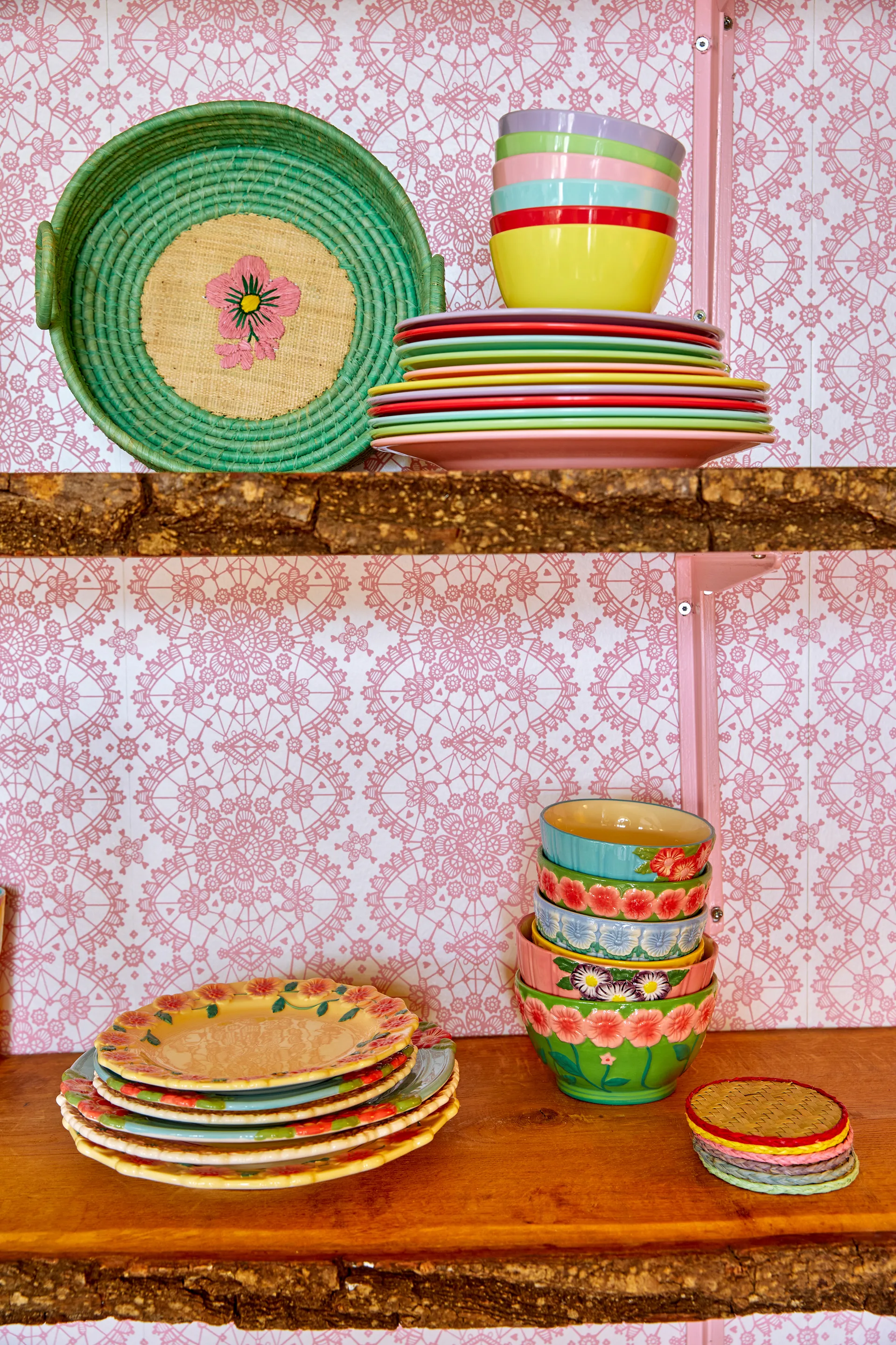 Rice Embossed Flower セラミックプレート Ø25.5 cm, Mint RICE | ライス