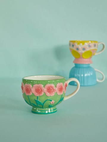 Rice Embossed Flower セラミック マグ 30 cl - Sage green - RICE | ライス