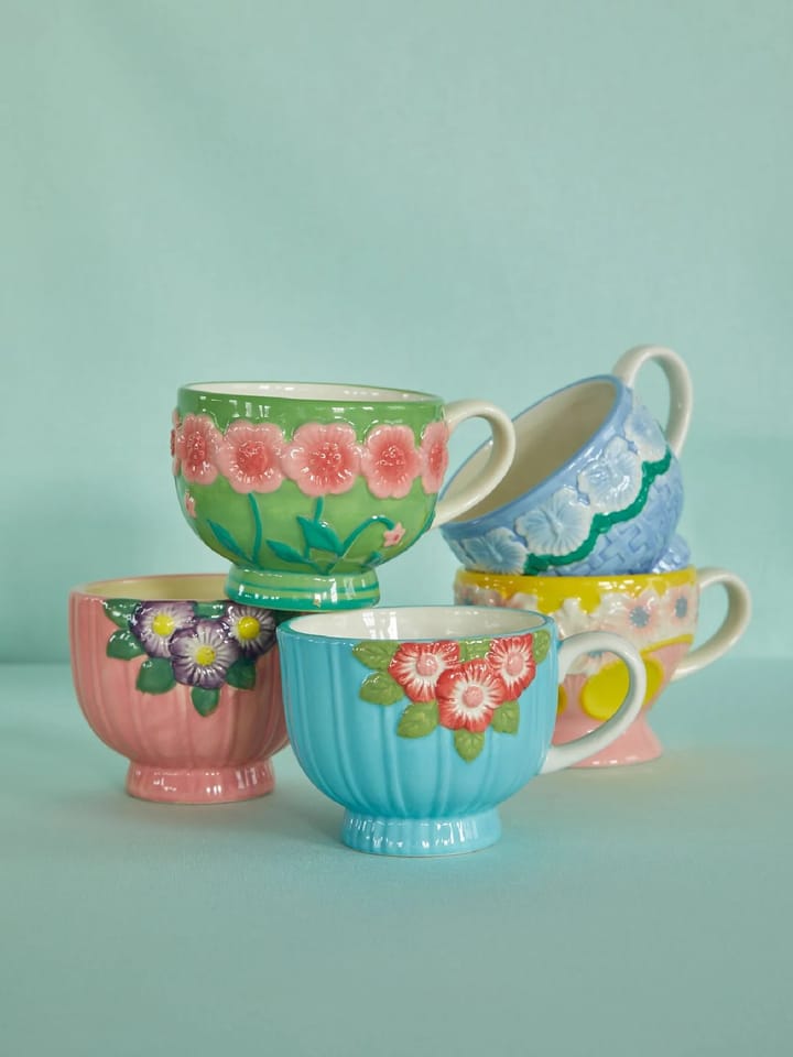 Rice Embossed Flower セラミック マグ 30 cl, Sage green RICE | ライス