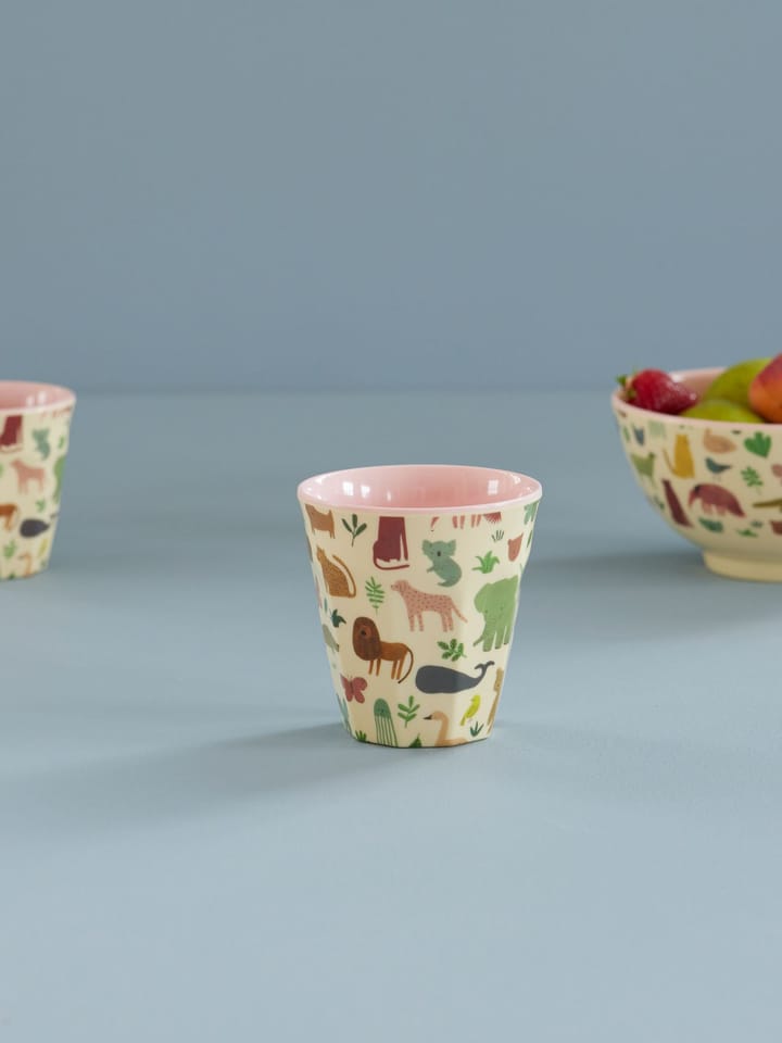 Rice メラミンカップ M, Sweet Jungle Print-Soft Pink RICE | ライス