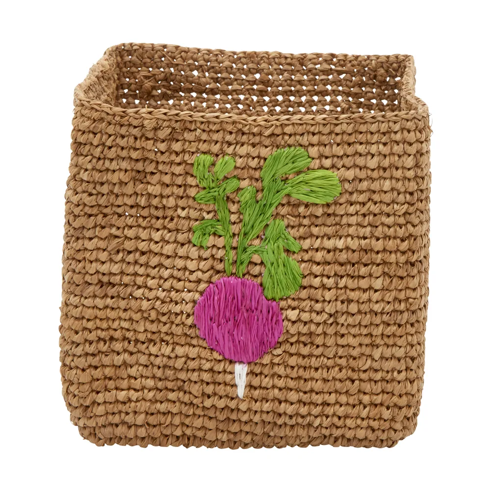 Rice Raffia 収納バスケット 2個セット, Radish Embroidery-Tea RICE | ライス