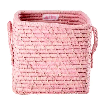 RICE | ライス からのRice raffia ハンドル付きボックス 20x20 cm