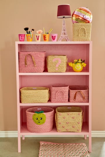 Rice raffia ハンドル付きボックス 20x20 cm - Soft pink - RICE | ライス