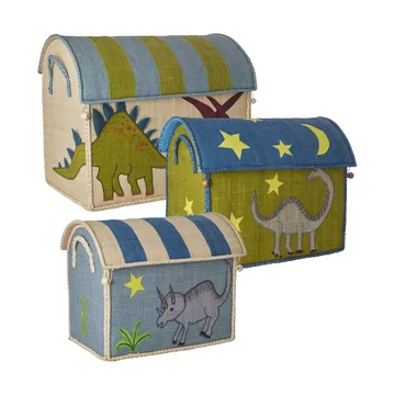 Rice Raffia 収納バスケット 3個セット - New Dinosaur Theme - RICE | ライス