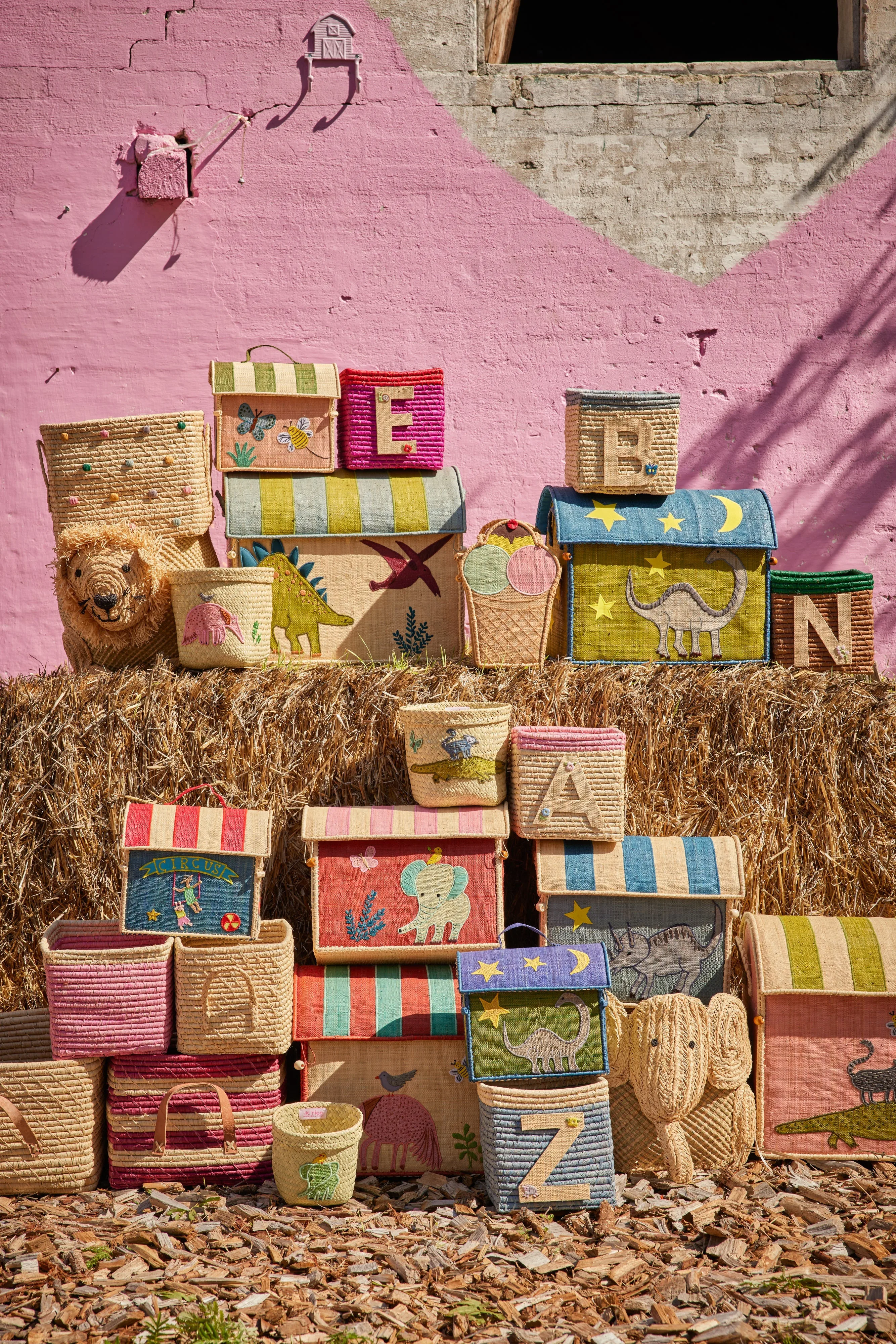 ライス ラフィア キッズバスケット ナタリーレテ　お道具入れ　収納　ケース ライス ラフィア キッズバスケット ナタリーレテ お道具入れ 収納 ケース