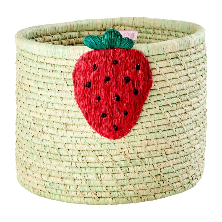 Rice raffia 収納ボックス Ø35 cm - Strawberry embroidery - RICE | ライス