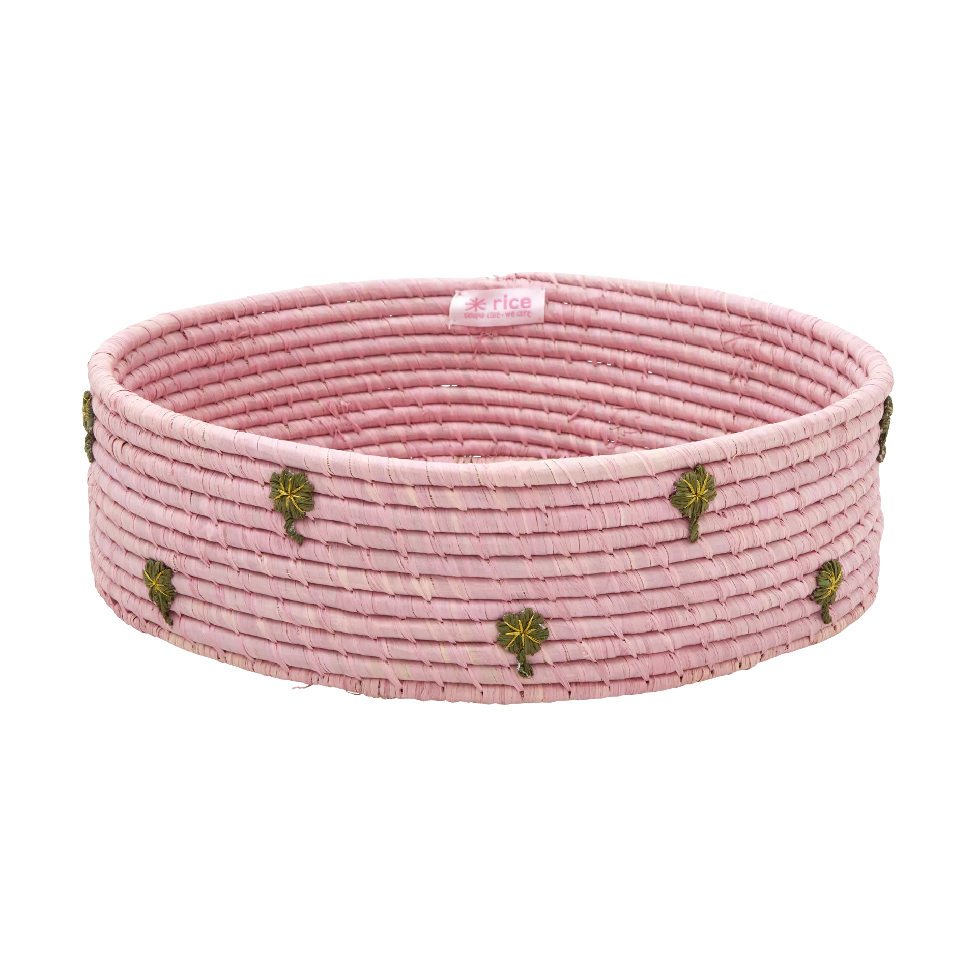Rice Raffia 収納バスケット low Ø35 cm, Pink RICE | ライス