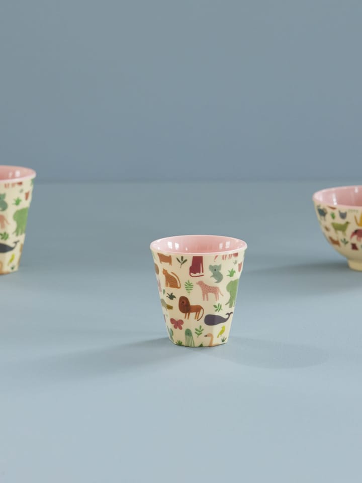 Rice メラミン子供用カップ, Sweet Jungle Print-Soft Pink RICE | ライス