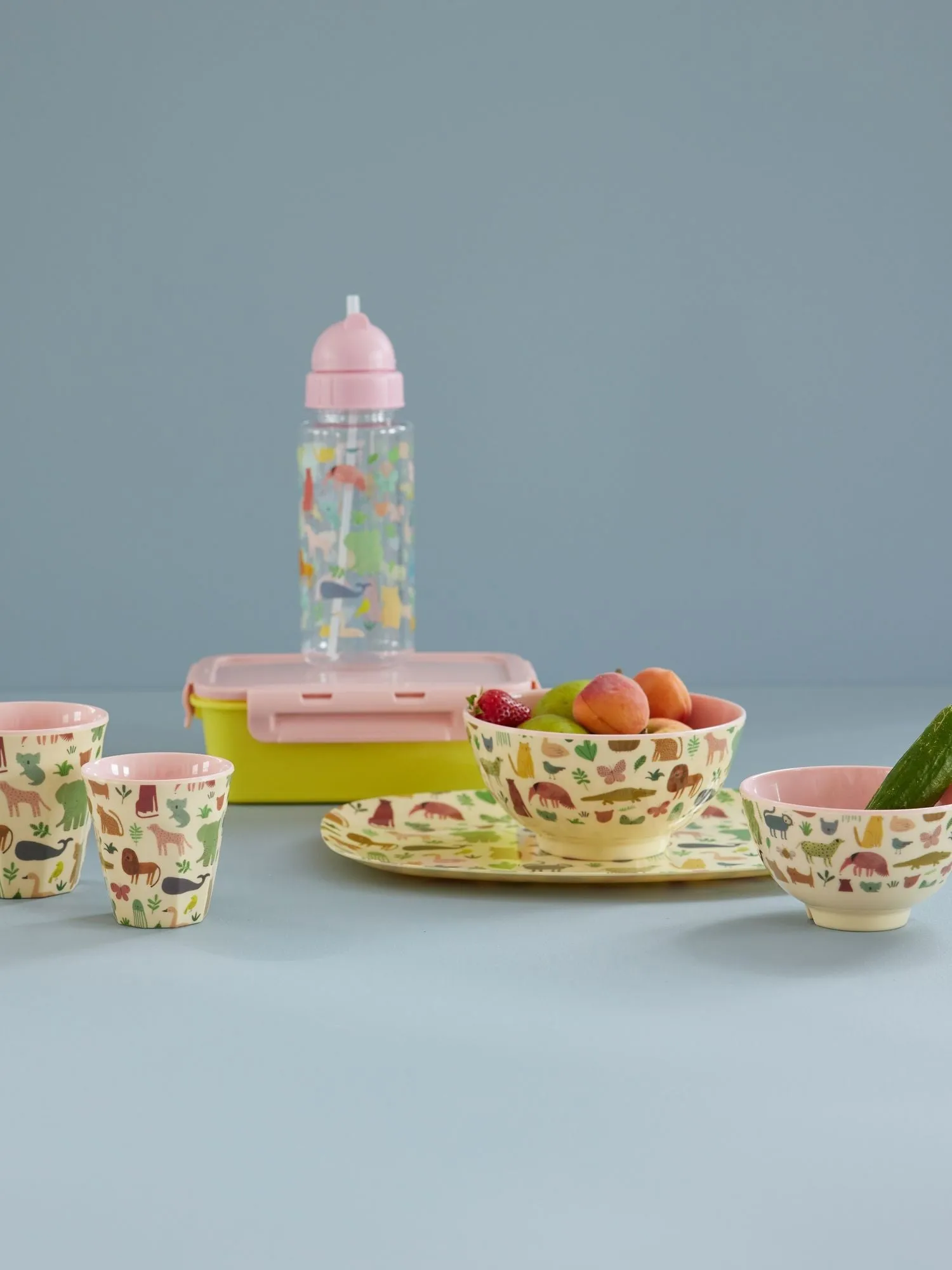 Rice メラミン子供用カップ, Sweet Jungle Print-Soft Pink RICE | ライス