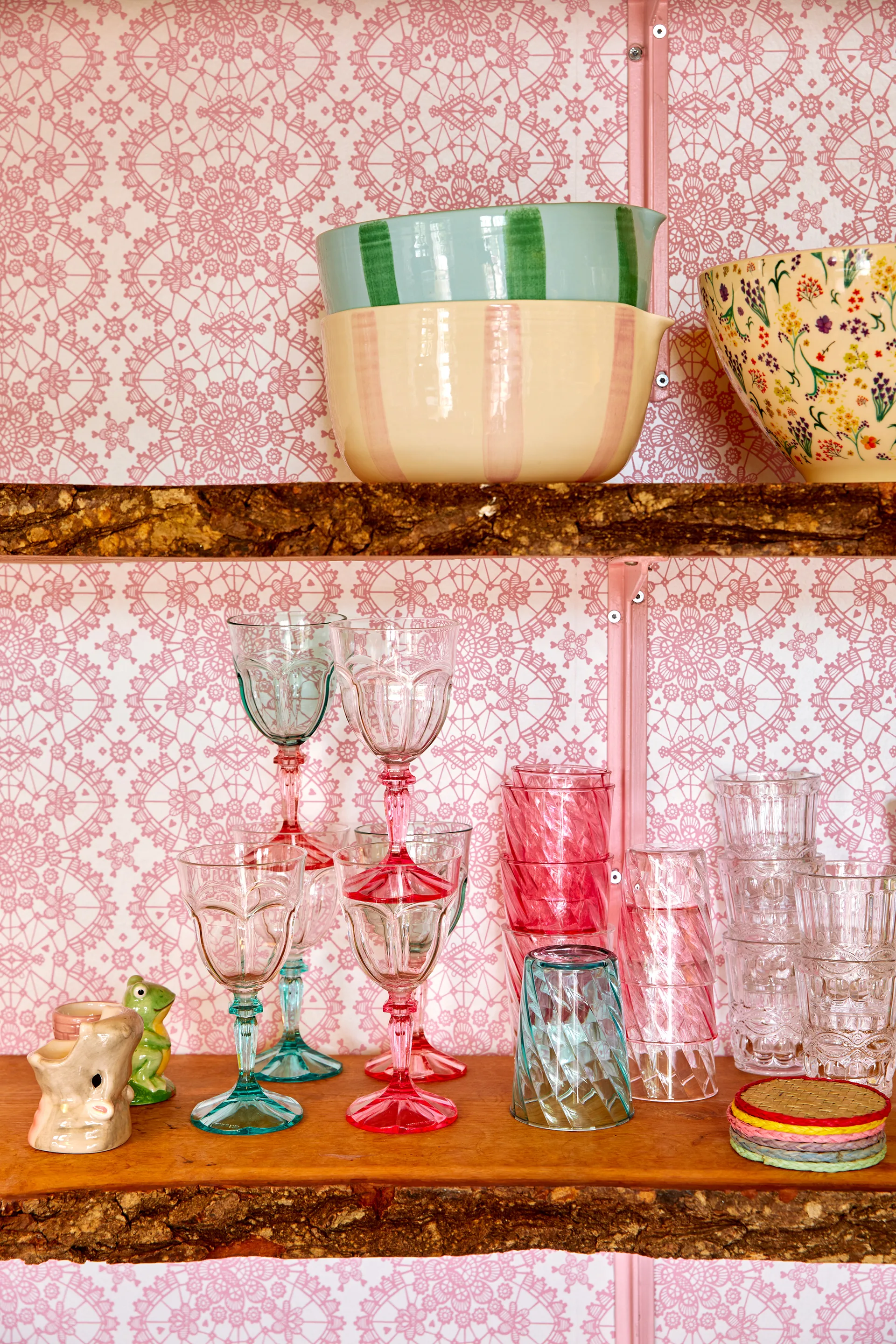 Rice Twisted Swirl グラス アクリル 34 cl, Pink RICE | ライス