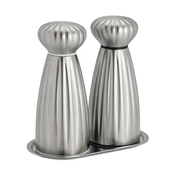 Palm Satin ソルト＆ペッパーミルセット - Small-stainless steel, with tray - Robert Welch | ロバート ウェルチ