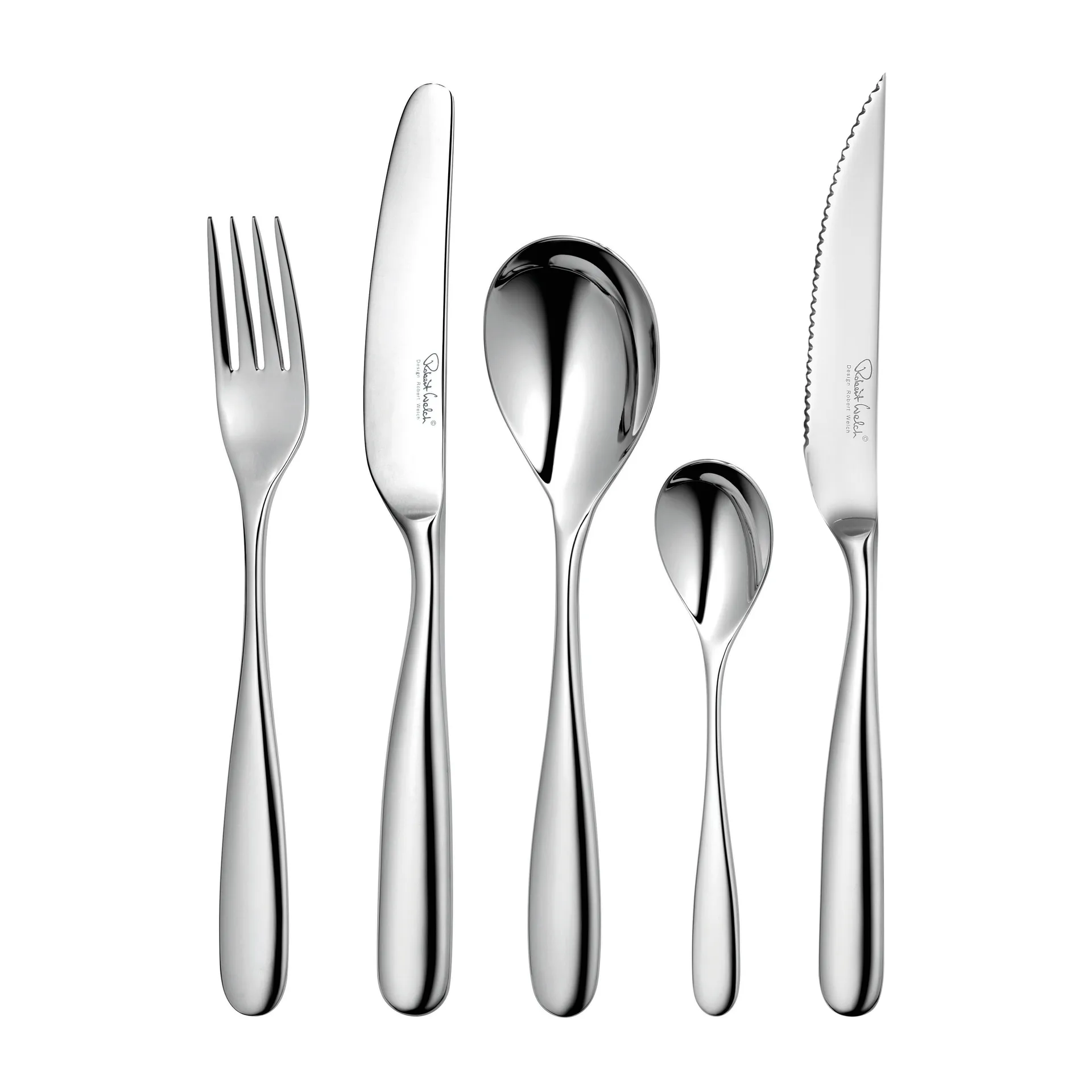 Stanton Bright カトラリー + グリルナイフ, 24 + 6 pieces Robert Welch | ロバート ウェルチ