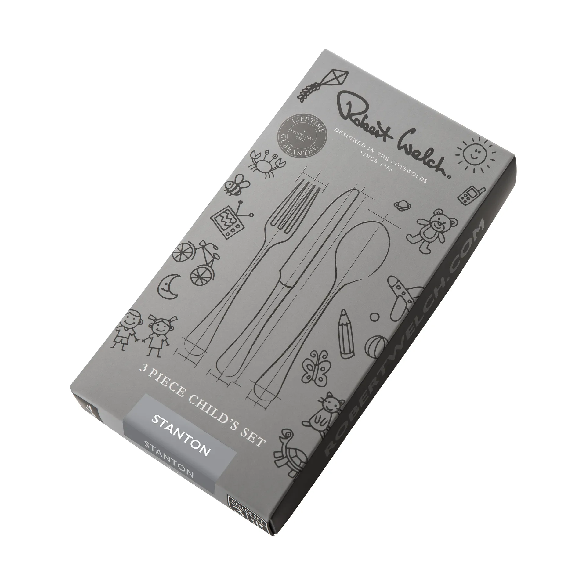 Stanton Bright キッズ用 カトラリー 3本セット, Stainless steel Robert Welch | ロバート ウェルチ