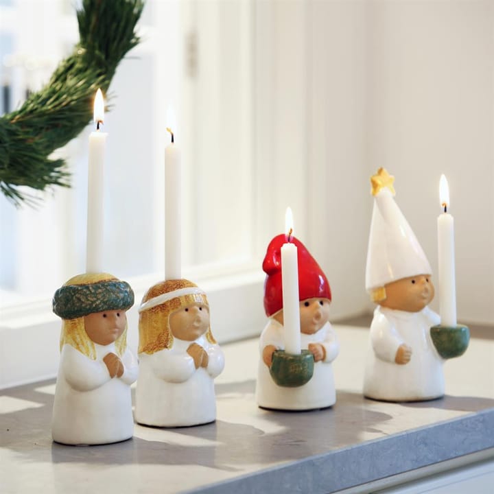 Lucia figurin, white-green Rörstrand | ロールストランド