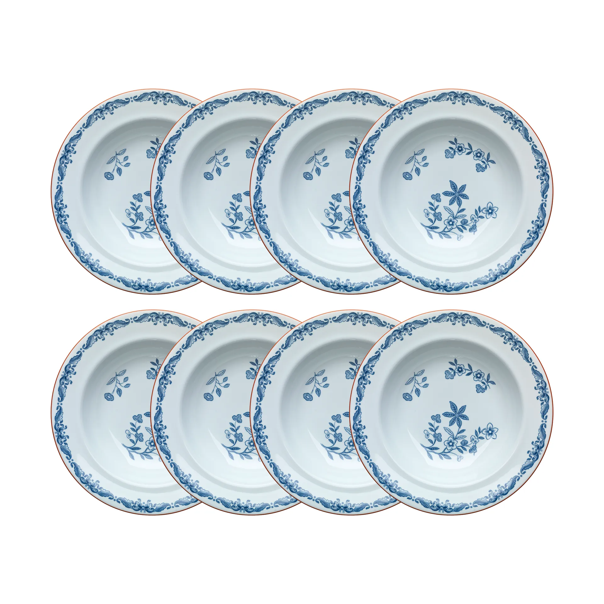 Ostindia ディーププレート Ø24 cm 8パック - Blue,  Rörstrand