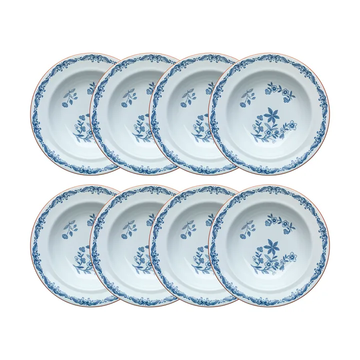 Ostindia ディーププレート Ø24 cm 8パック - Blue - Rörstrand