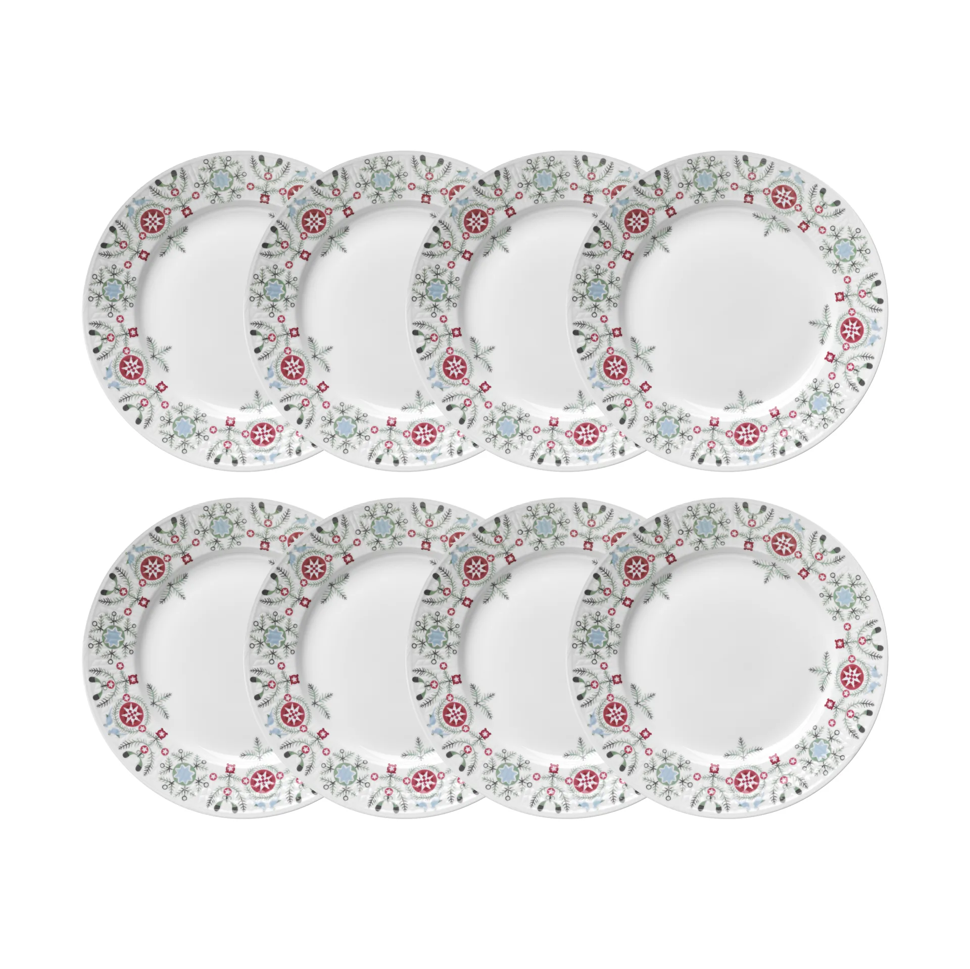 Swedish Grace Winter tallrik Ø21 cm 8-pack - Vit,  Rörstrand