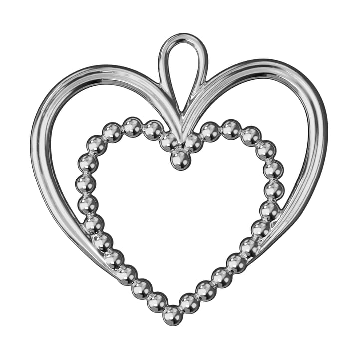 Karen Blixen パール ハート クリスマスオーナメント 6.5 cm, Silver-plated Rosendahl | ローゼンダール