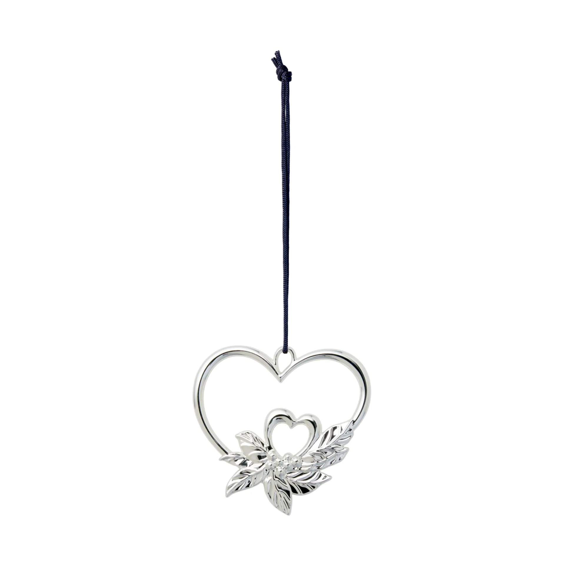 Karen Blixen ハンギング クリスマスオーナメント double heart, Silver plated Rosendahl | ロゼンダール