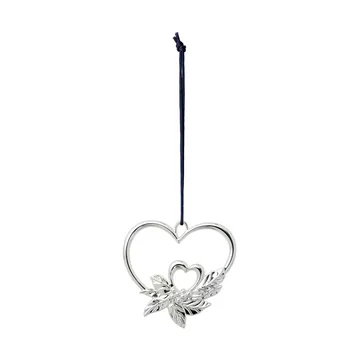 Karen Blixen ハンギング クリスマスオーナメント double heart - Silver plated - Rosendahl | ロゼンダール