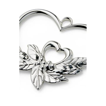 Karen Blixen ハンギング クリスマスオーナメント double heart - Silver plated - Rosendahl | ローゼンダール