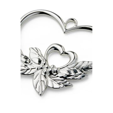 Karen Blixen ハンギング クリスマスオーナメント double heart - Silver plated - Rosendahl | ロゼンダール