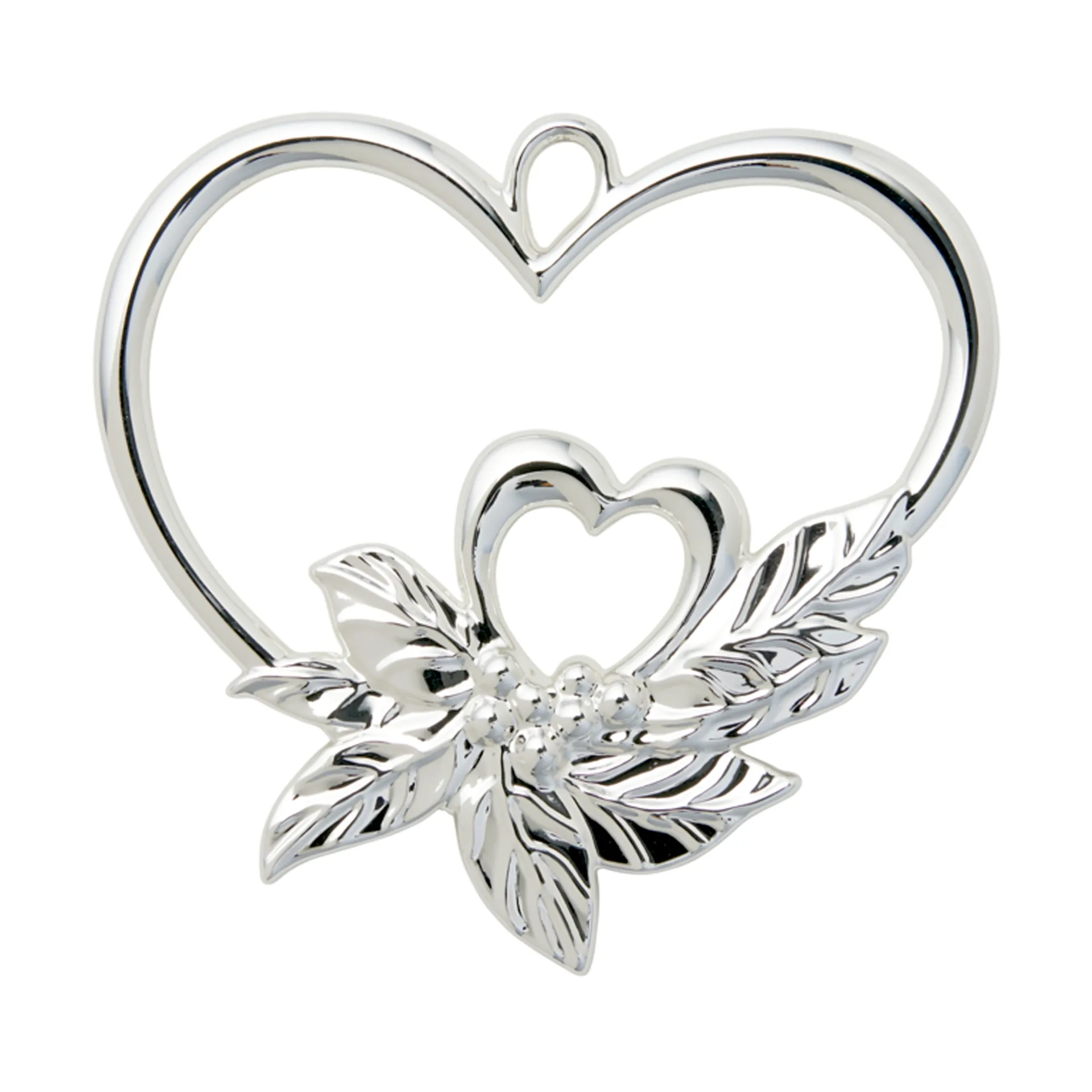 Karen Blixen ハンギング クリスマスオーナメント double heart, Silver plated Rosendahl | ロゼンダール