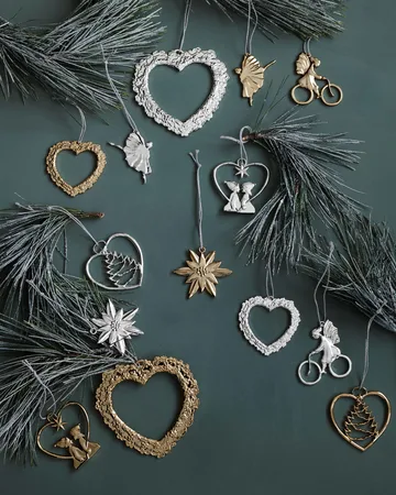 Karen Blixen クリスマスデコレーション Flower heart - Silver - Rosendahl | ロゼンダール