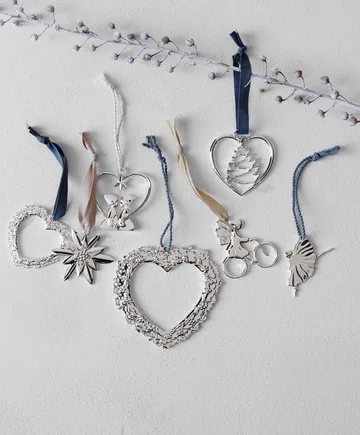 Karen Blixen クリスマスデコレーション Heart with Christmas tree - Silver - Rosendahl | ロゼンダール