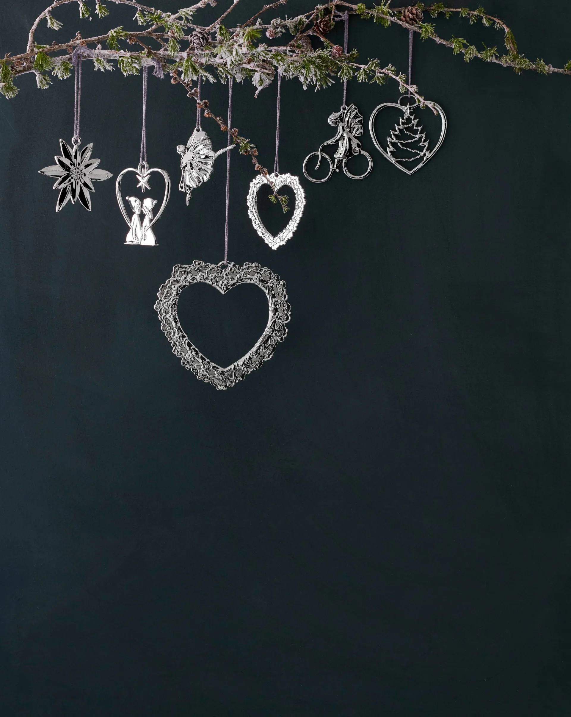 Karen Blixen クリスマスデコレーション Heart with Christmas tree, Silver Rosendahl | ロゼンダール