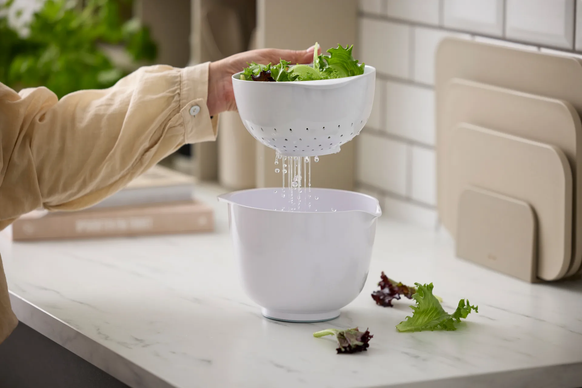 NEW Margrethe ボウル コランダー付き, White, 1.5 litres Rosti | ロスティ