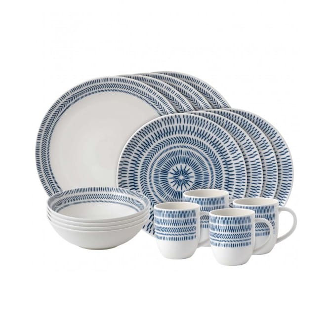 ダーク ブル― Chevron セット 16 ピース - 16- pieces - Royal Doulton | ロイヤル ドルトン