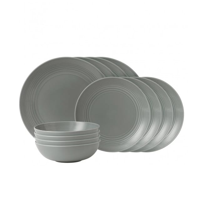 Maze プレート セット 12 ピース - dark grey - Royal Doulton | ロイヤル ドルトン