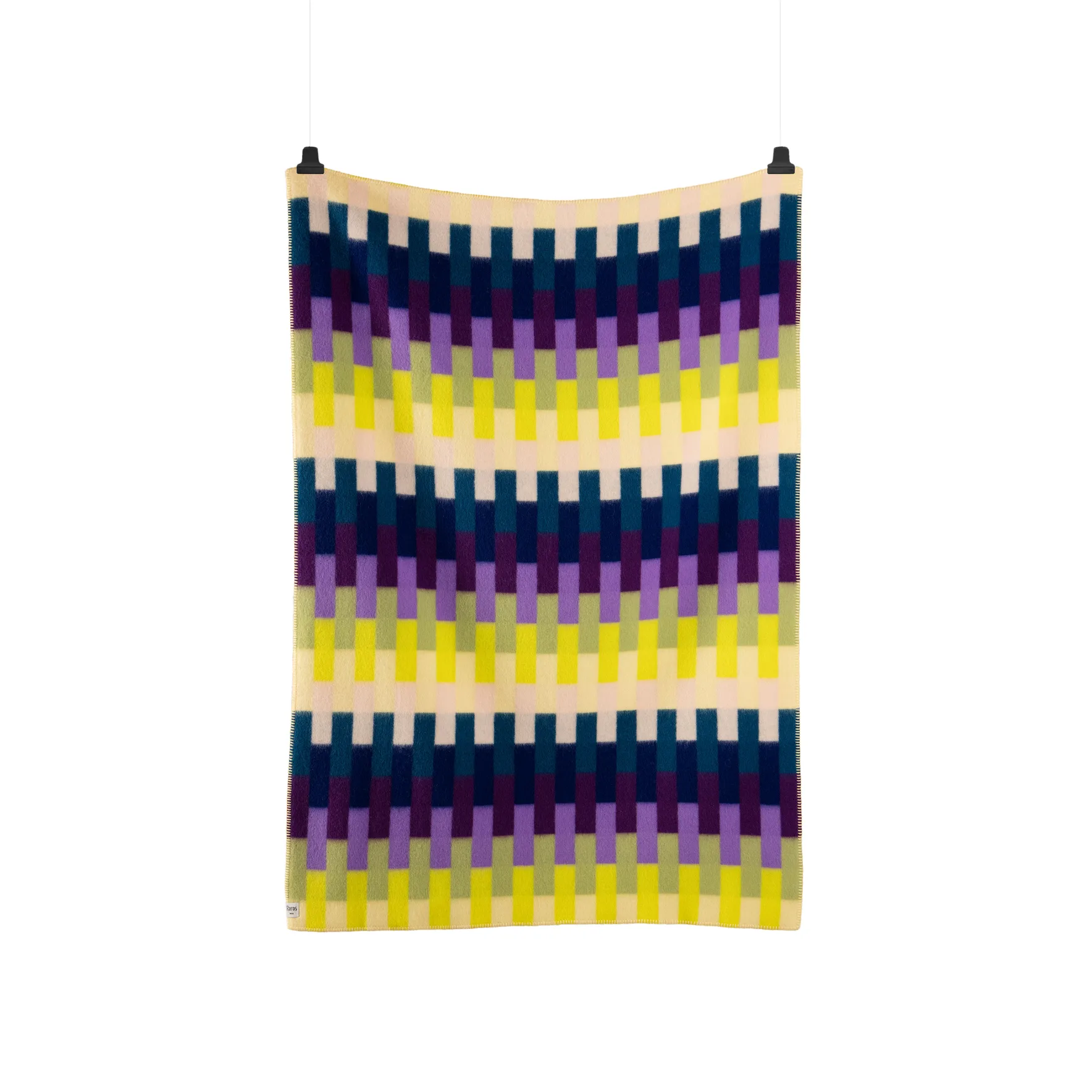 Åsmund bold ブランケット 135x200 cm, Yellow-blue Røros Tweed